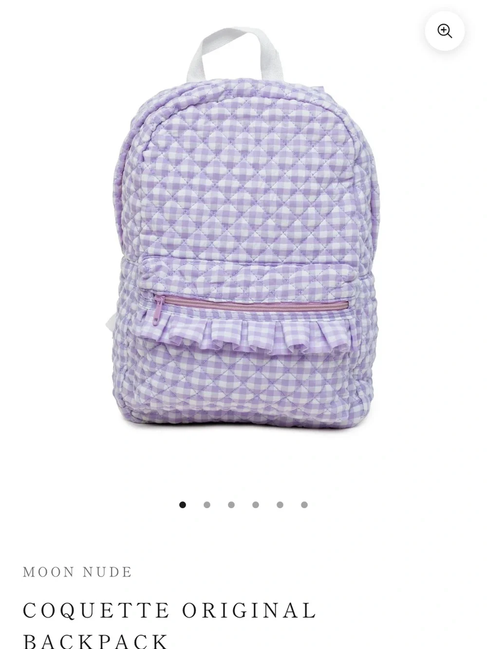 Coquette Original Kids Backpack in Lavender Gingham